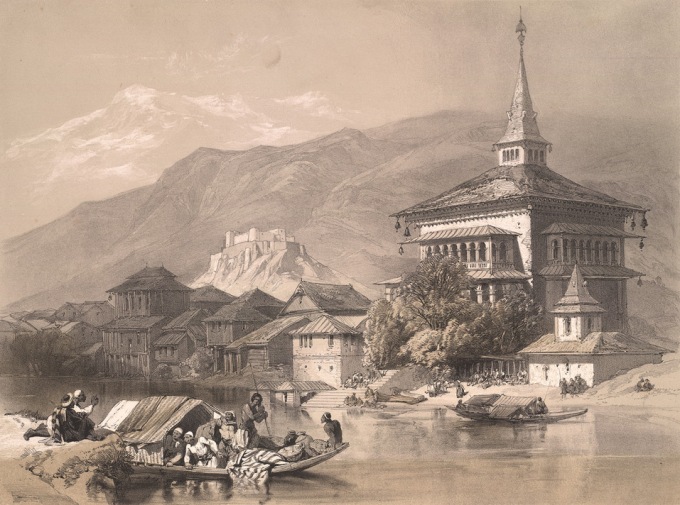 Mosque of Shah Hamadan by James Duffield Harding in 1847